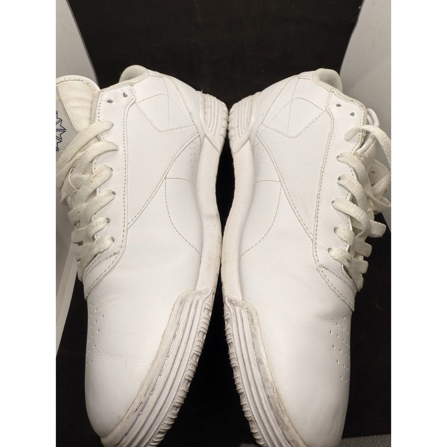 Reebok Ex‑o‑fit White Leather Sneakers Men’s 11.5 Retro Low‑Top Casual Shoes - thriftgoblin
