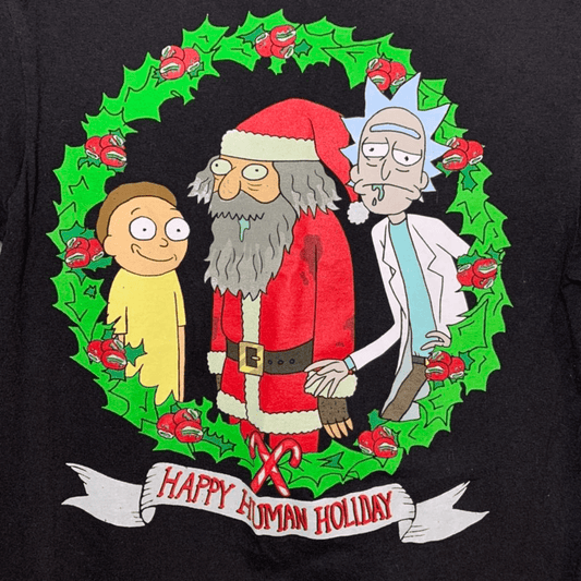 Rick And Morty Xmas Crewneck T-shirt - thriftgoblin