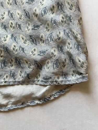 Rinnovato SILK Blue Leaf Geometric Short Sleeve collared shirt Mens M Button Up - thriftgoblin