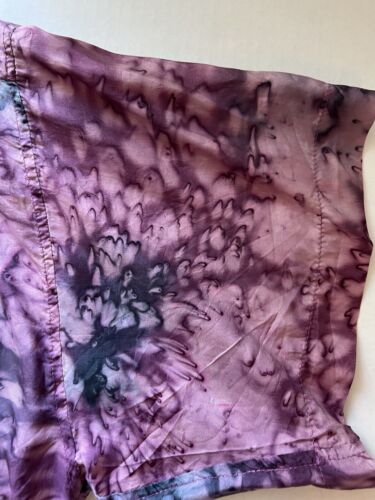 Robert Stock THIN 100% Silk Water RAIN sheer Short Sleeve Button Up Shirt M - thriftgoblin
