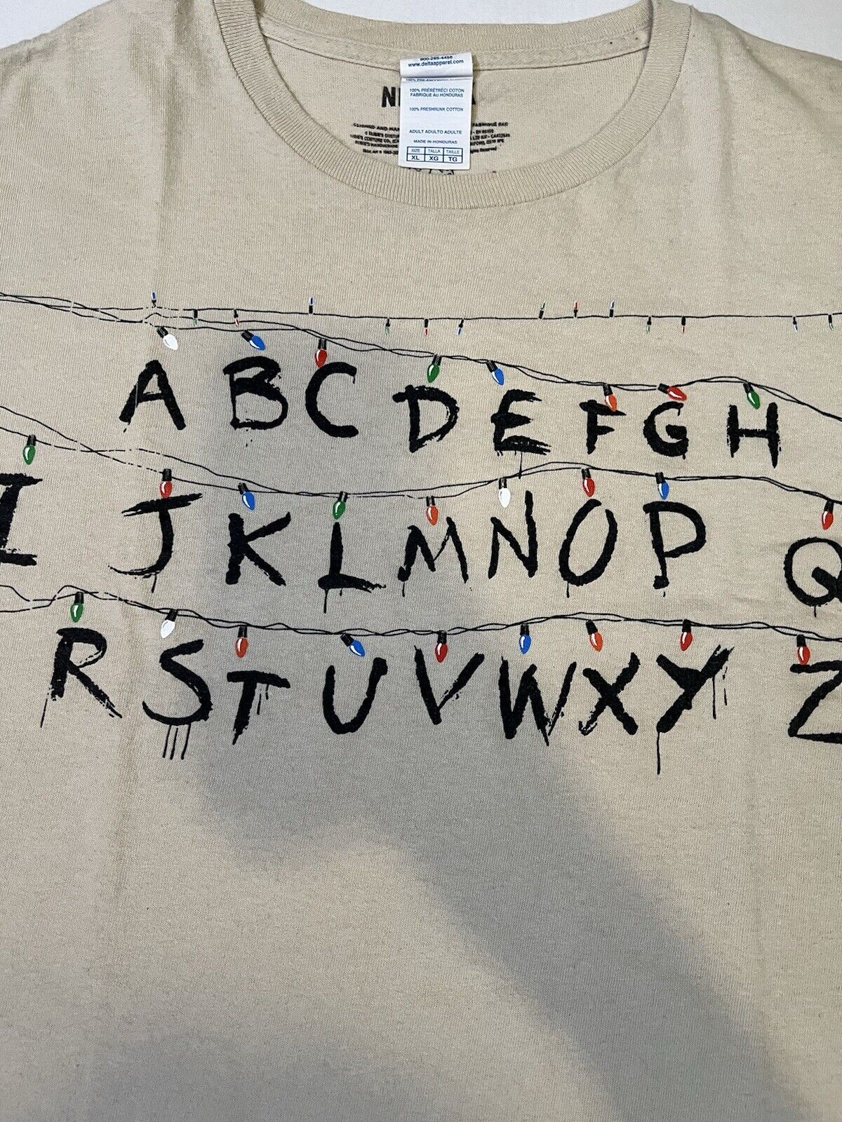 Rubies Stranger Things Netflix Alphabet Wall T Shirt Mens XL Horror Christmas - thriftgoblin