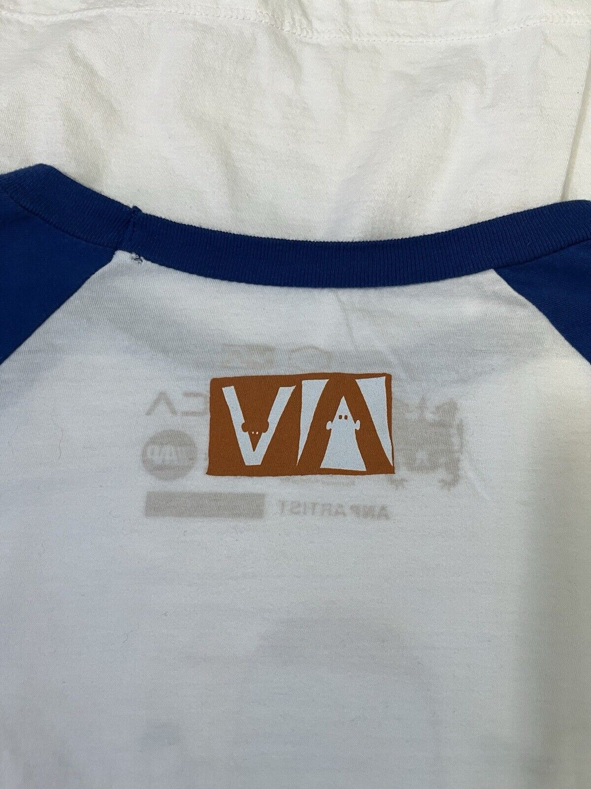RVCA Barry Mcgee Artist ANP Raglan Shirt Mens Large White Twist One Graffiti Bay - thriftgoblin
