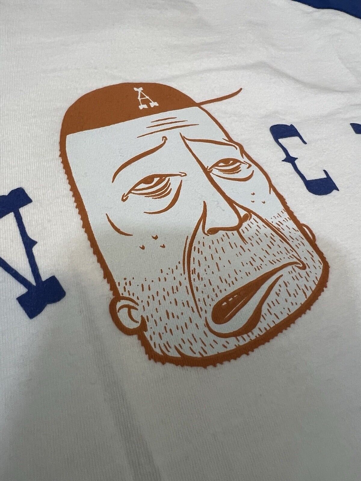 RVCA Barry Mcgee Artist ANP Raglan Shirt Mens Large White Twist One Graffiti Bay - thriftgoblin