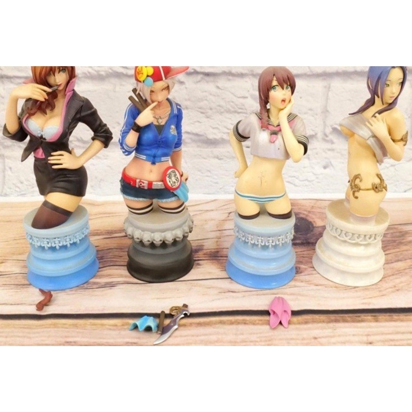 Shunya Yamashita Kotobukiya Anime Bust Figure Lot Coldcast Porcelain Set - thriftgoblin