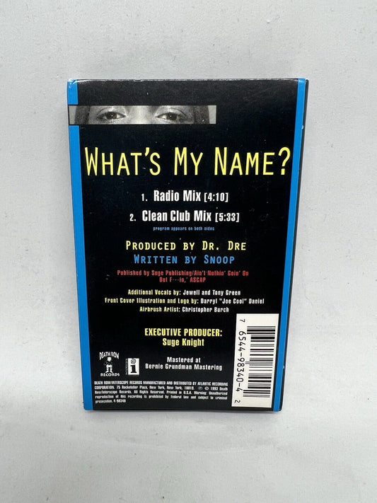Snoop Doggy Dog What's My Name? Cassette Tape Single Death Row Records 1993 - thriftgoblin