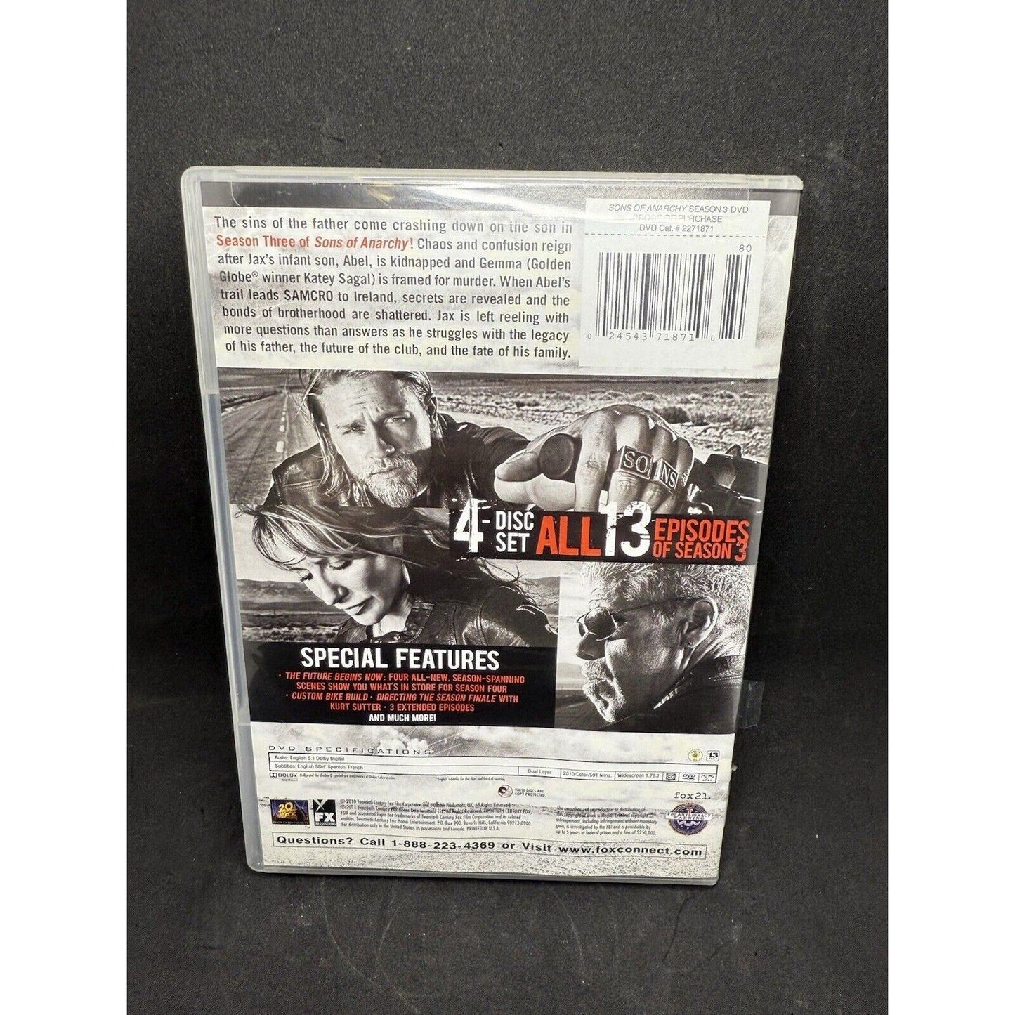 Sons of Anarchy: Season 3 - DVD Set Motorcycle AMC - thriftgoblin