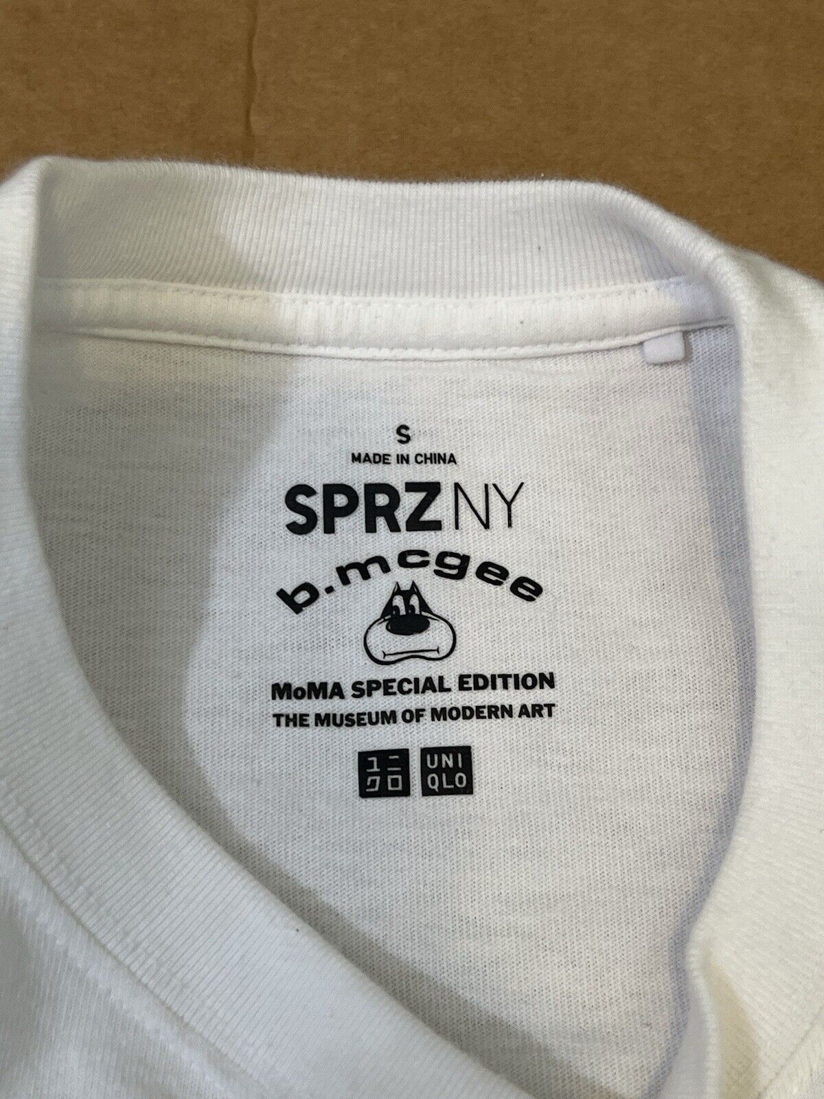 SPRZ NY B Mcgee Size S White T-shirt 100% Cotton Uniqlo Graffiti Twist Bay Area - thriftgoblin