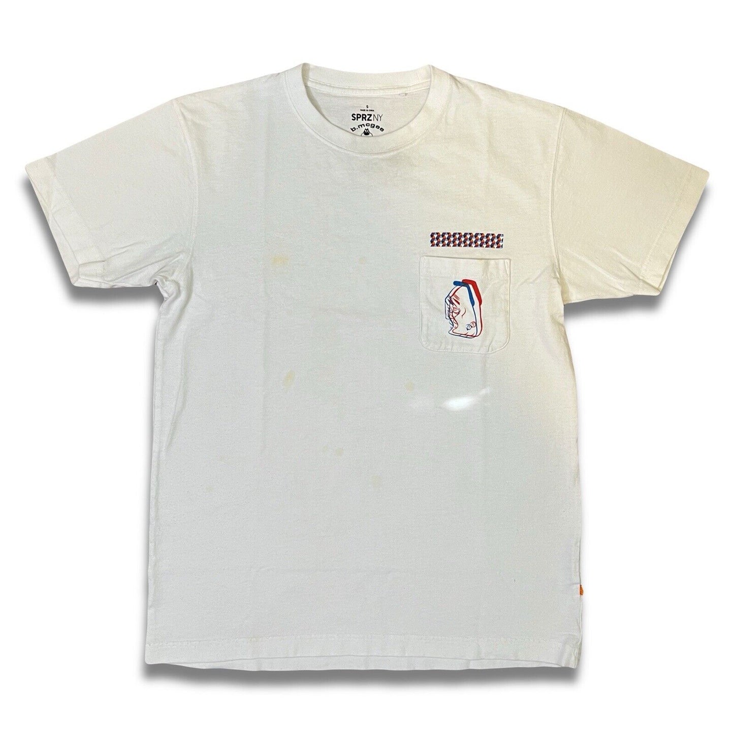 SPRZ NY B Mcgee Size S White T-shirt 100% Cotton Uniqlo Graffiti Twist Bay Area - thriftgoblin