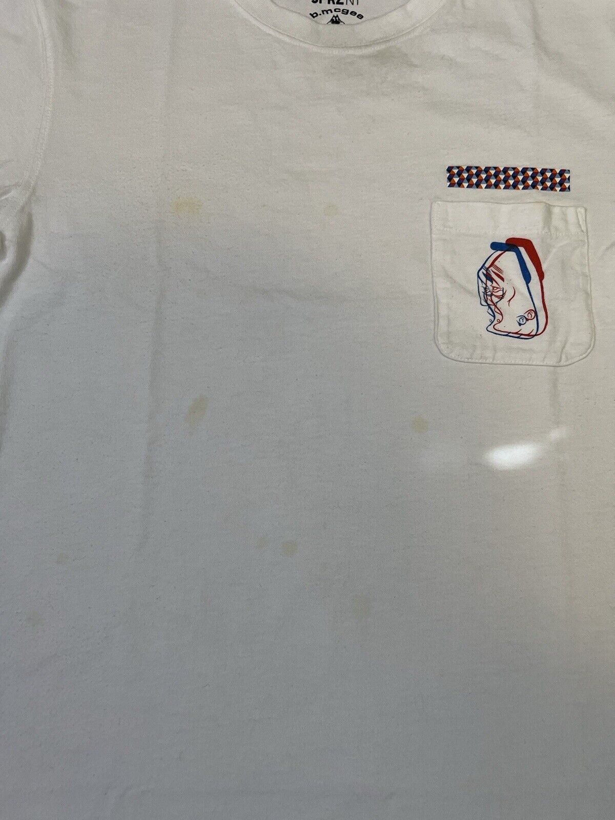 SPRZ NY B Mcgee Size S White T-shirt 100% Cotton Uniqlo Graffiti Twist Bay Area - thriftgoblin
