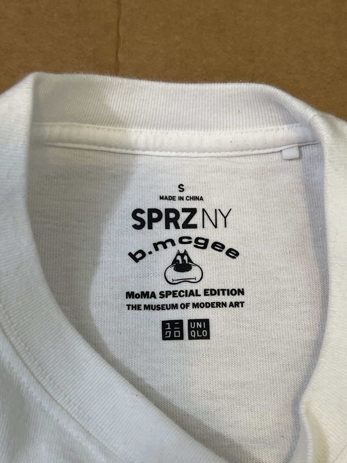 SPRZ NY B Mcgee Size S White T-shirt 100% Cotton Uniqlo Graffiti Twist Bay Area - thriftgoblin