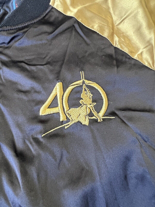 Star Wars Black Gold 40th Anniversary Satin Bomber Jacket C3P0 R2D2 Small - thriftgoblin