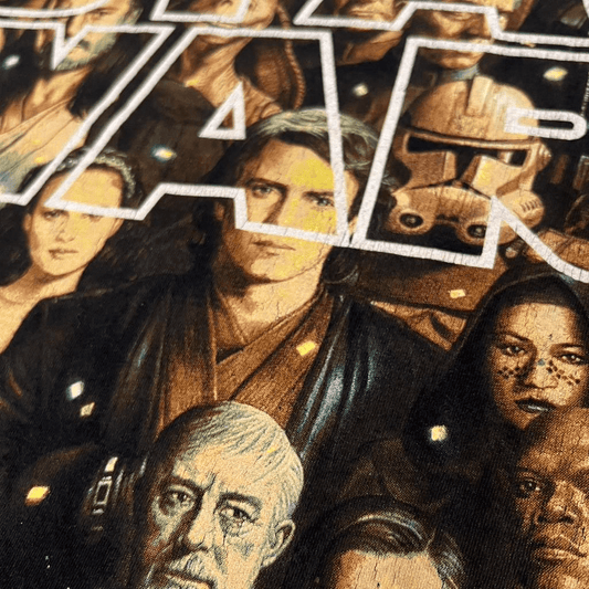 Star Wars Full Cast Short Sleeve T-Shirt Blue Tag - thriftgoblin