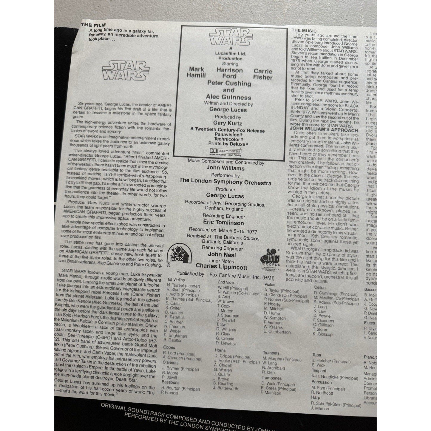 Star Wars Original Soundtrack 1977 Vinyl 2xLP John Williams 20th Century 2T - 541 - thriftgoblin