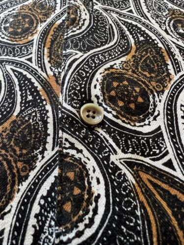 Tasso Elba Island Silk Blend Shirt Mens XL Paisley NWT Brown White Short Sleeve - thriftgoblin