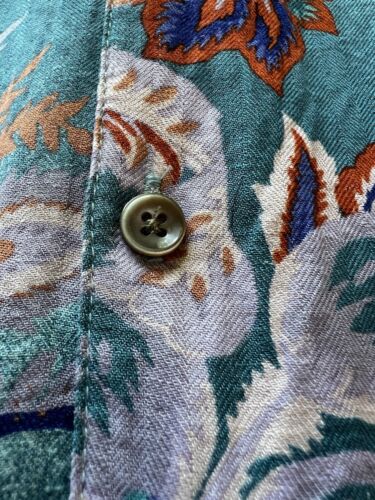 Tasso Elba Medium Silk & Rayon Blend Abstract Floral Short Sleeve Button Up Mens - thriftgoblin