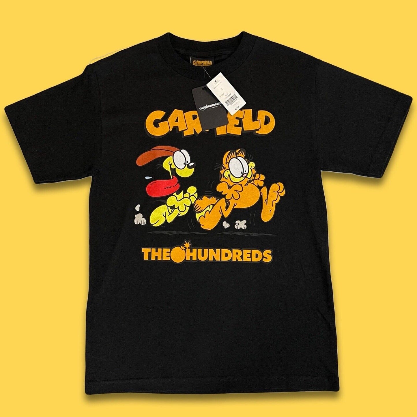 The Hundreds Garfield Mens Black Short Sleeve Chase Pullover T-Shirt Size S - thriftgoblin