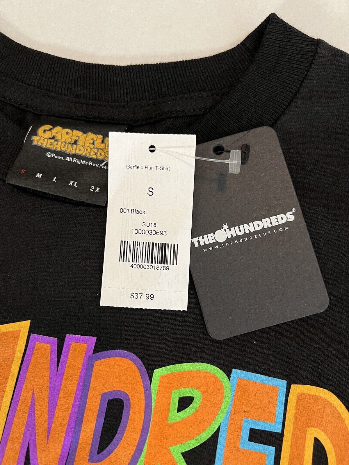 The Hundreds Mens Black Garfield Run Short Sleeve Pullover T-Shirt Size S SJ18 - thriftgoblin