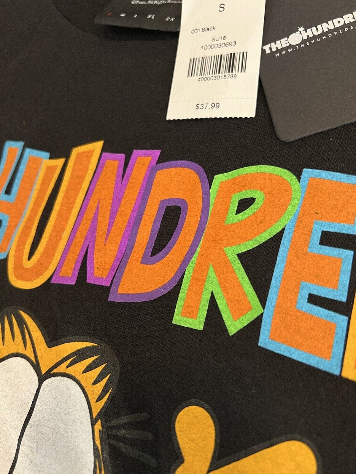The Hundreds Mens Black Garfield Run Short Sleeve Pullover T-Shirt Size S SJ18 - thriftgoblin