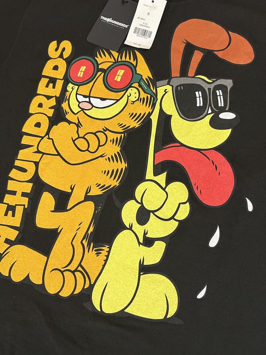 The Hundreds x Garfield Odie SOLD OUT Black Short Sleeve Crew Neck T-Shirt S - thriftgoblin