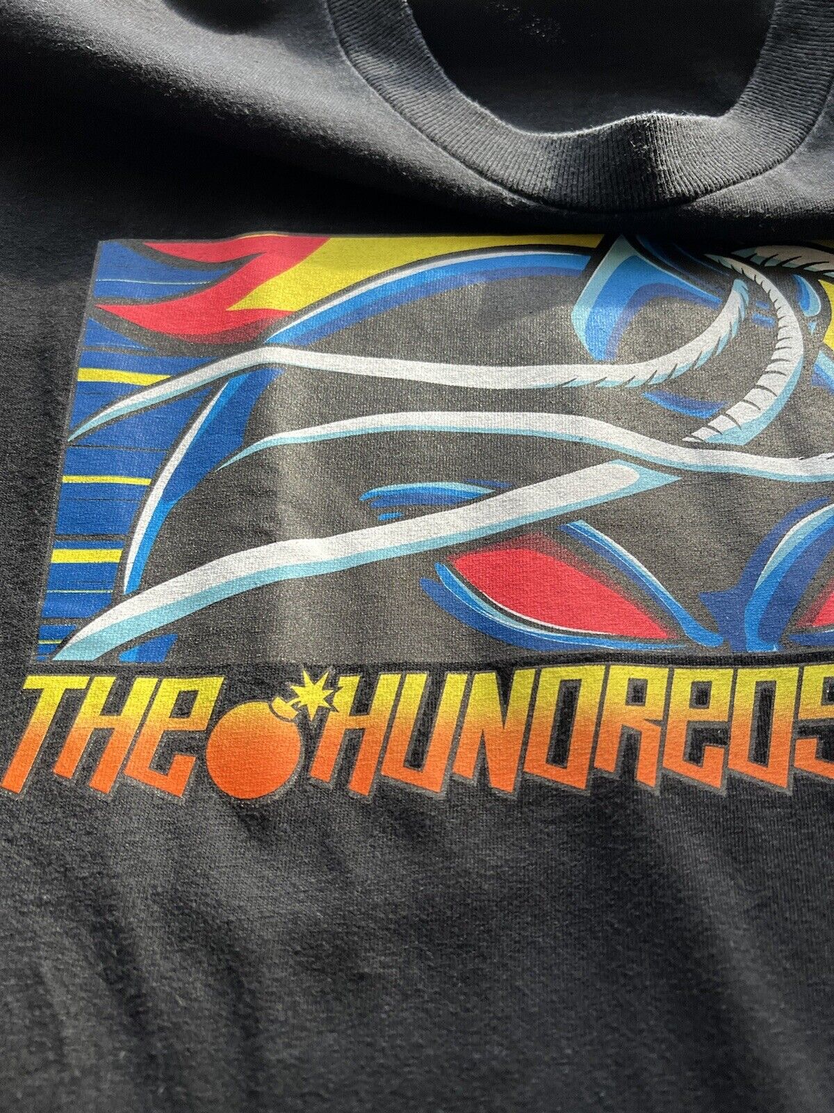 The Hundreds x Hook - Ups Adam Bomb Red Eyes T-Shirt Black Size Medium 2013 - thriftgoblin
