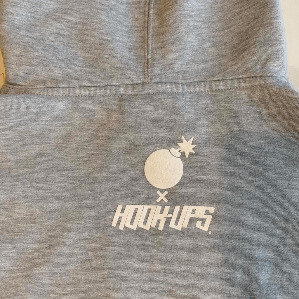 The Hundreds X Hook Ups Hoodie Pullover Adam Bomb Grey Sweater - thriftgoblin