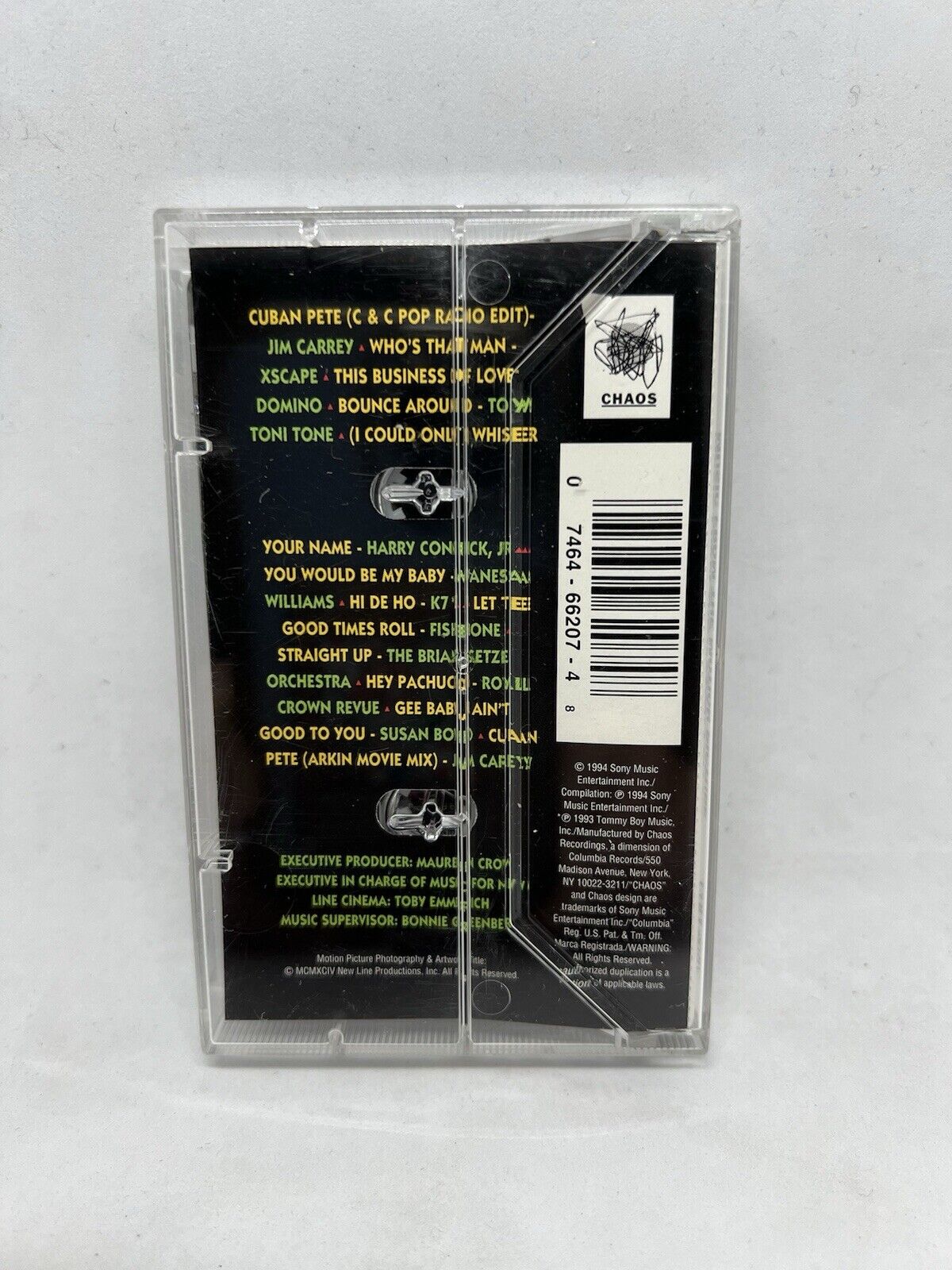 The Mask Motion Picture Soundtrack Chaos/Columbia 1994 Cassette Jim Carry - thriftgoblin