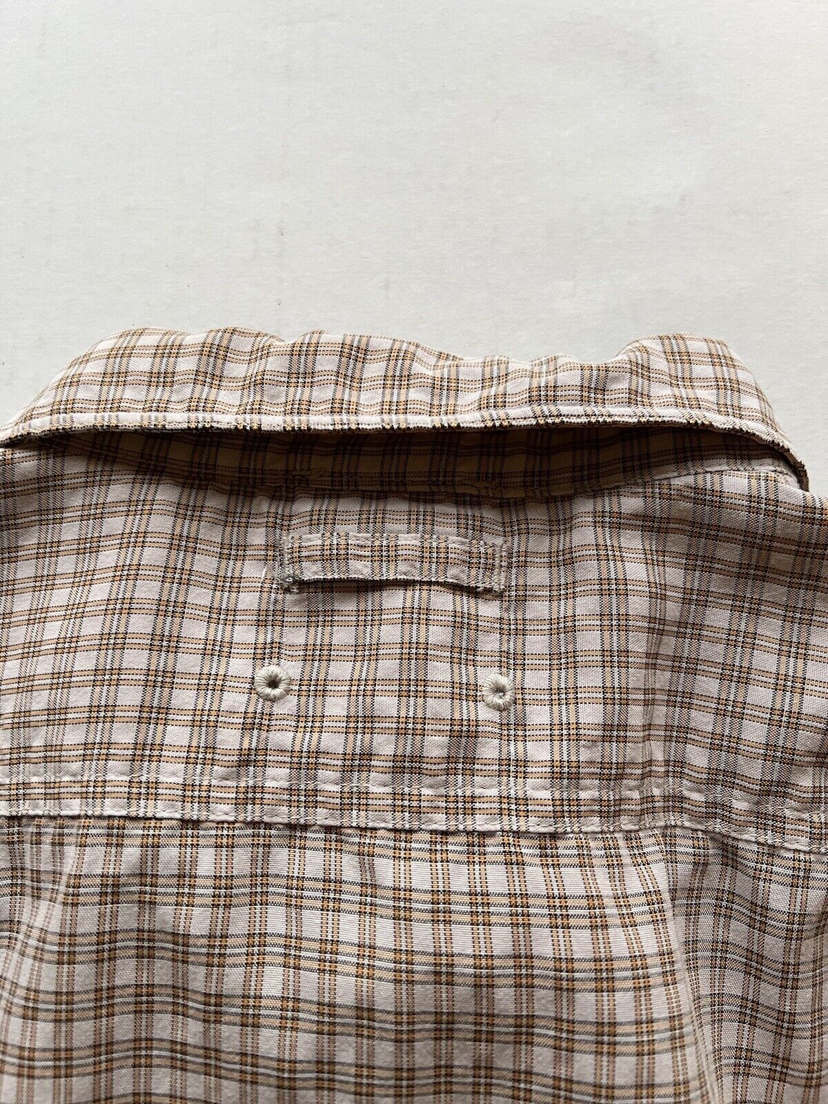 The North Face Shirt Men XLarge Yellow Plaid Outdoors Button Up Trail Hiking - thriftgoblin