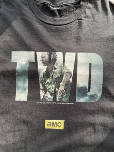 THE WALKING DEAD AMC L TWD Typography Rick 2015 SS Shirt Mens L TV Promo - thriftgoblin