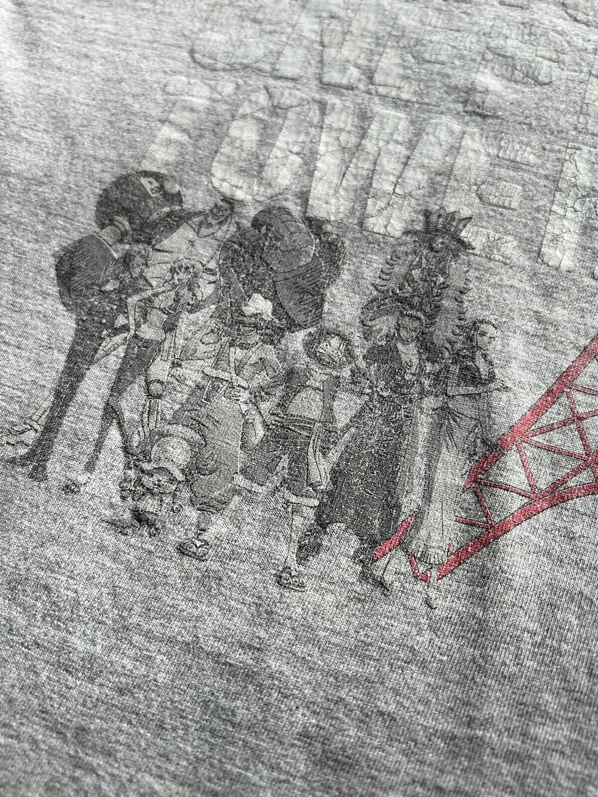 TOKYO ONE PIECE TOWER Luffy Straw Hat Pirates SS Shirt Grey M Anime Rare Japan - thriftgoblin