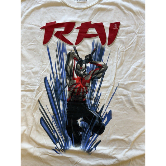 Valiant Comics RAI Superhero T-Shirt XL White Gildan Promo Tee Ninja Licensed - thriftgoblin