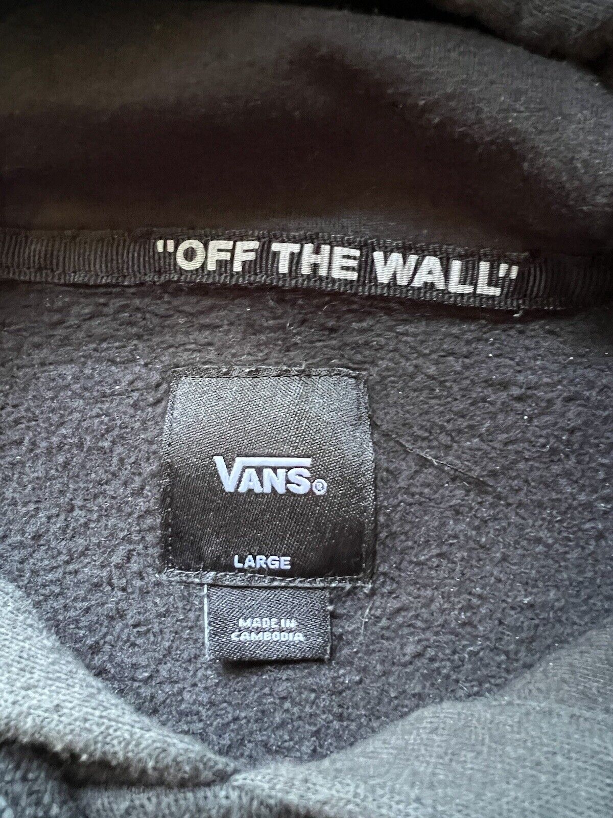 VANS Trippy Grin Fleece Pullover Hoodie Men’s Large Black Floral Stoner. L - thriftgoblin