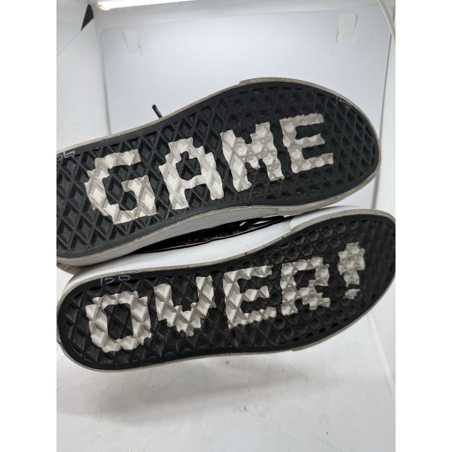 Vans x Nintendo Donkey Kong Authentic Sneakers Black Pixel Print Size 5M/6.5W - thriftgoblin