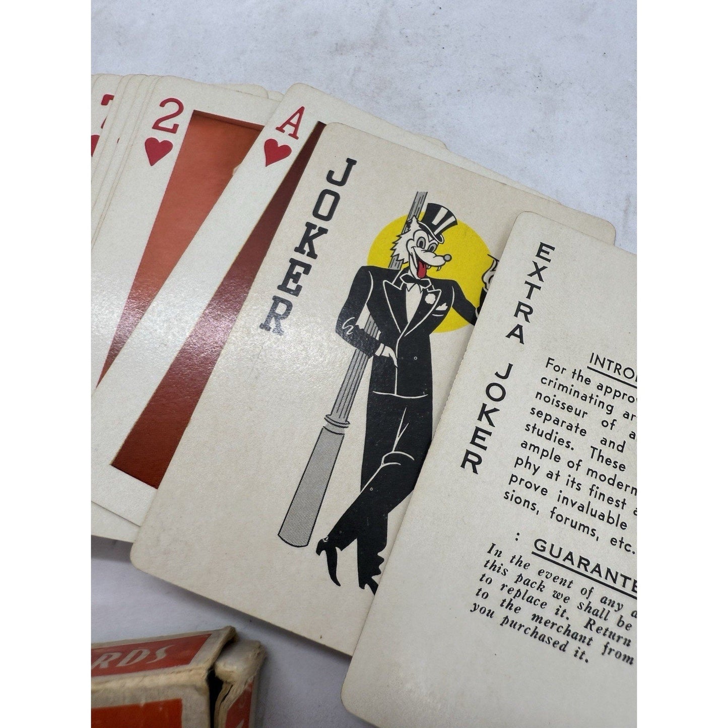 Vintage 1950s Fifty - Two Art Studies Pin - Up Playing Cards with Box Lewd Wolf Back - thriftgoblin