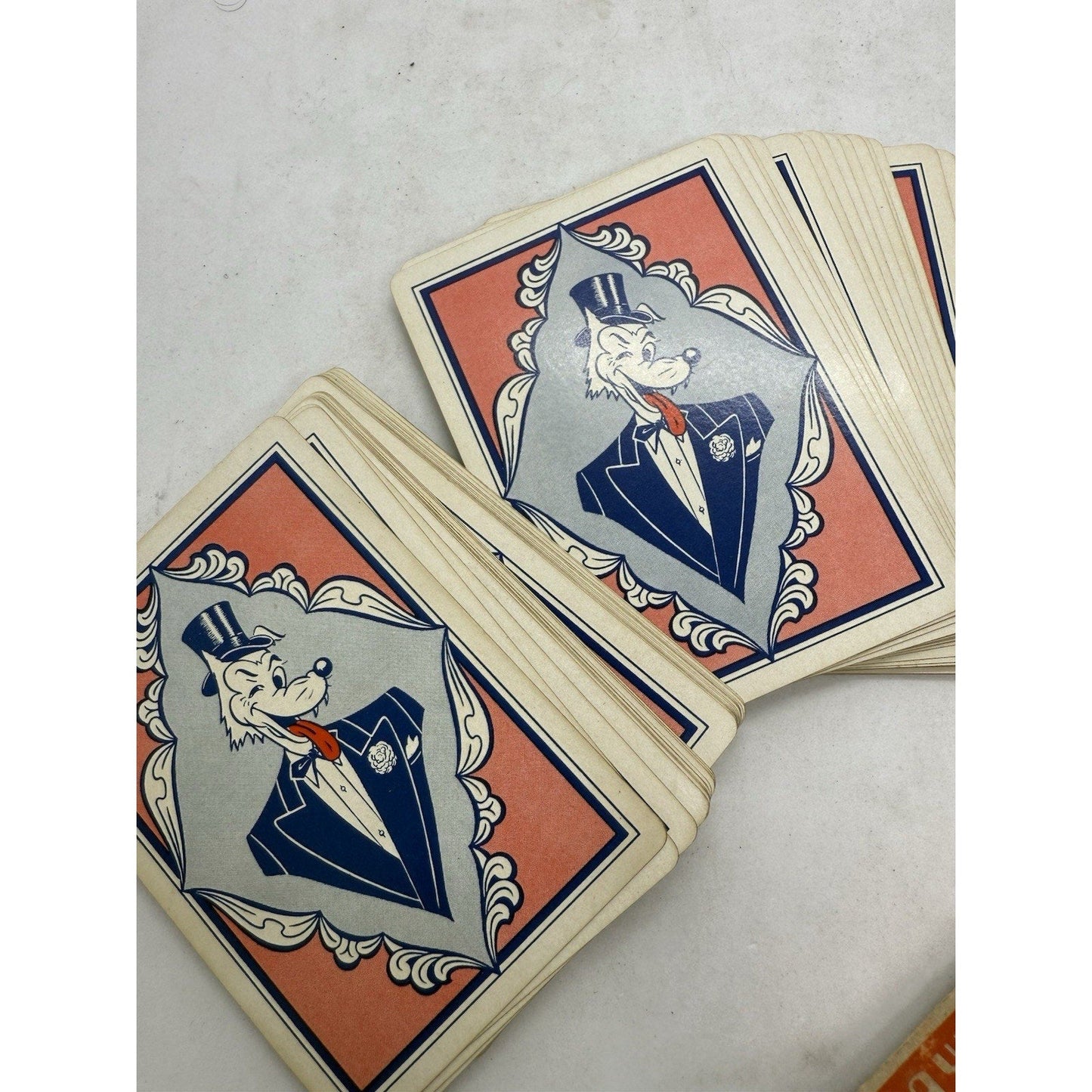 Vintage 1950s Fifty - Two Art Studies Pin - Up Playing Cards with Box Lewd Wolf Back - thriftgoblin