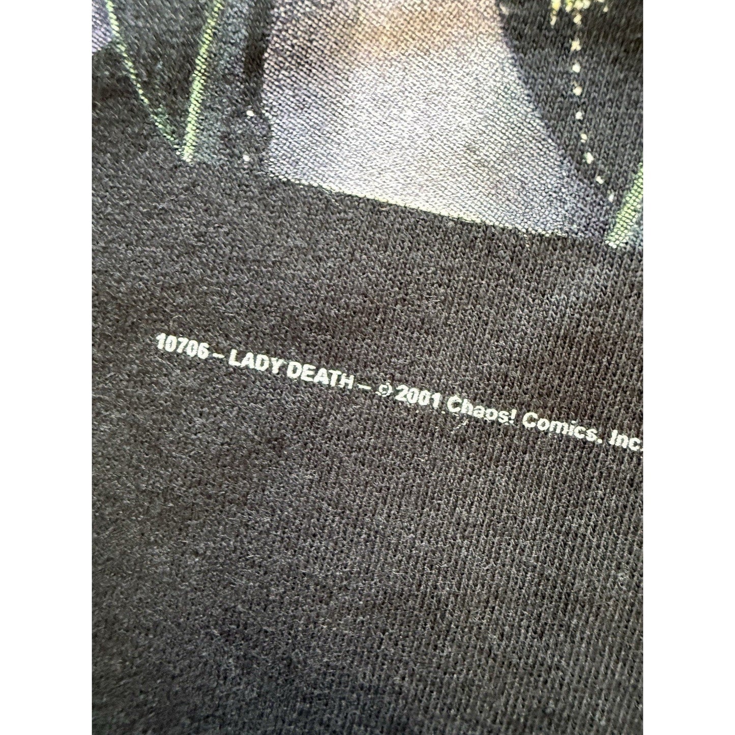 Vintage 2001 Chaos! Comics Lady Death Shirt XL Black Skull Lingerie NEW Lewd Tee - thriftgoblin