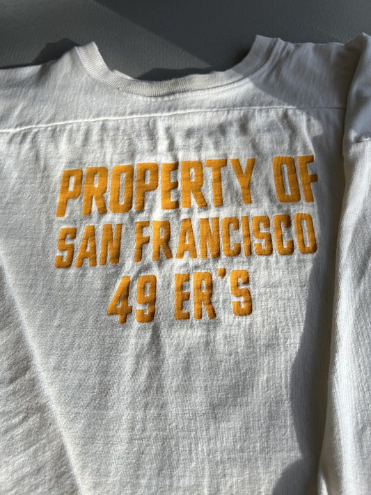 Vintage 49ers Property Of San Francisco Shirt. Rare Single Stitch Long Sleeve - thriftgoblin