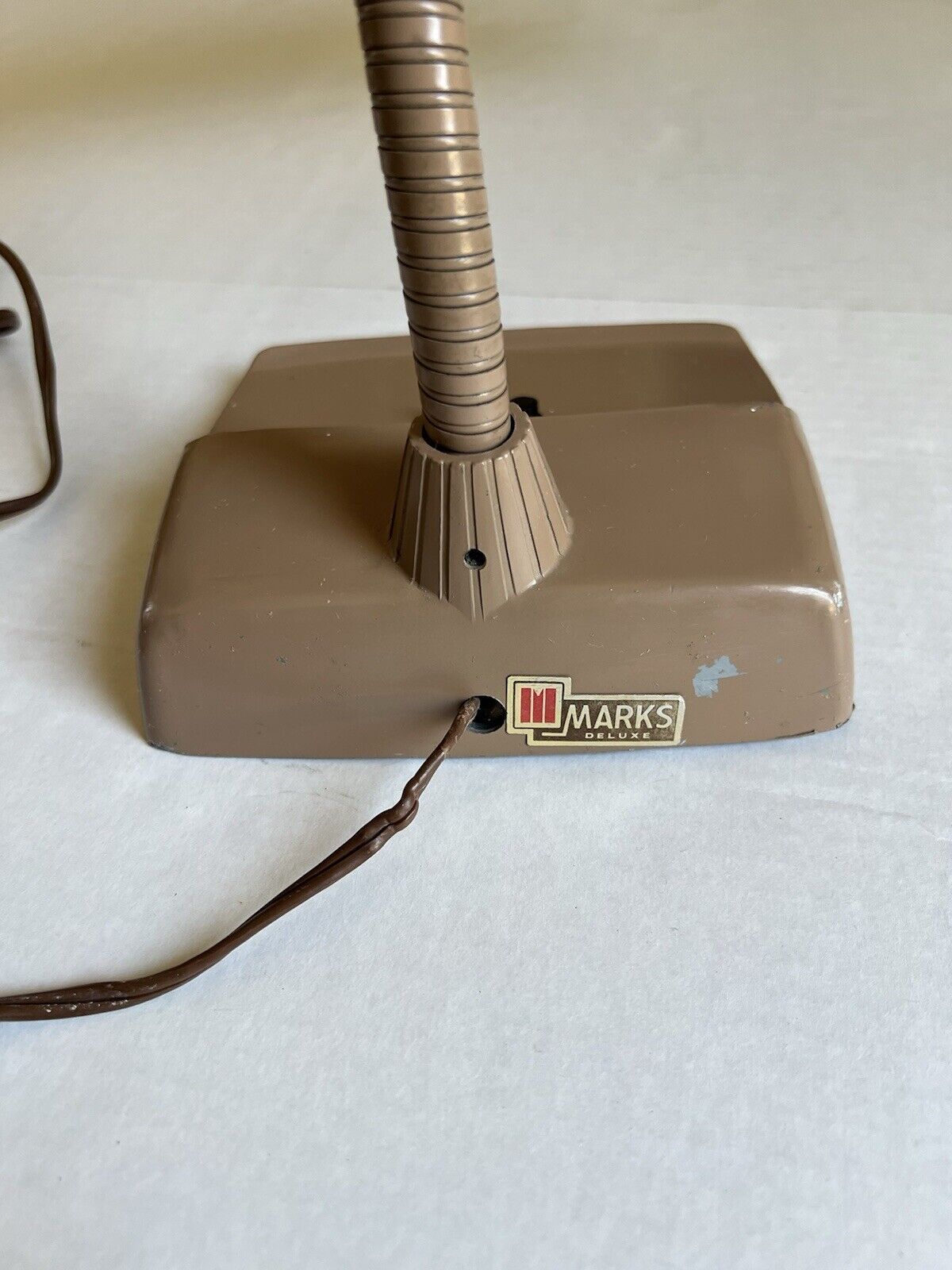 Vintage 60 MARKS Deluxe MCM Gooseneck Metal Desk Lamp Industrial Drafting Light - thriftgoblin