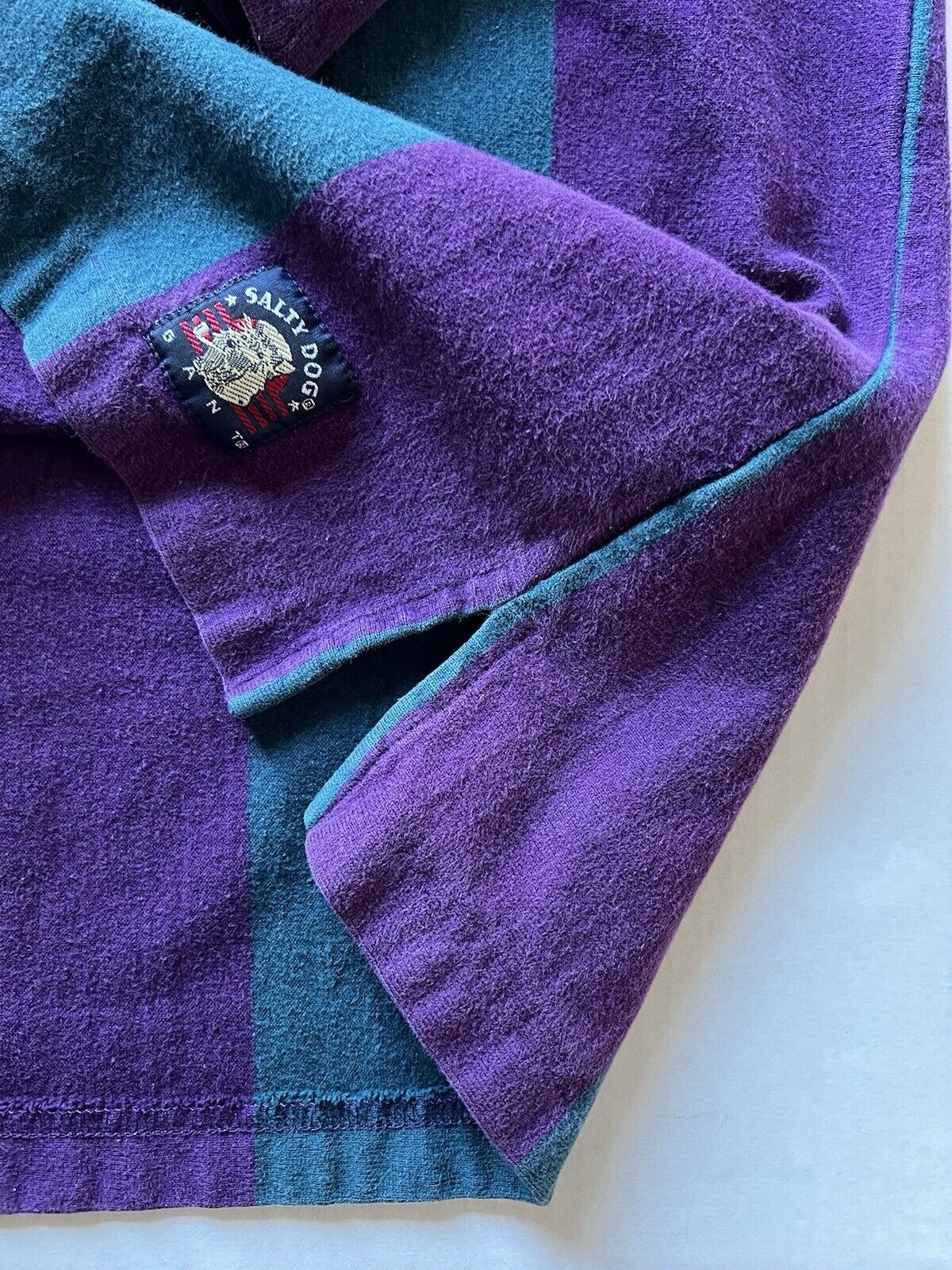 VINTAGE 90s GANT Salty Dog Rugby Polo Shirt Long Sleeve Striped Tall Long Sleeve - thriftgoblin