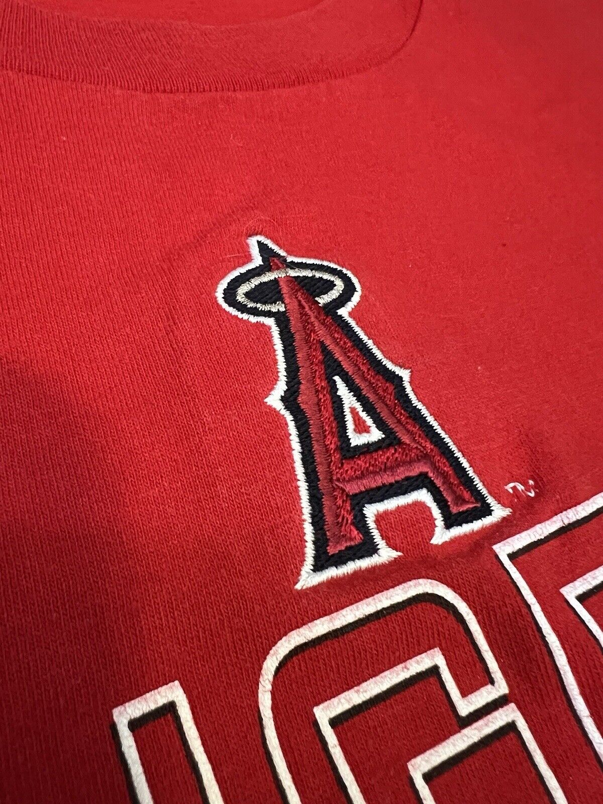Vintage Anaheim Angels Shirt Mens Embroidered Red Lee Sport MLB Baseball 2002 - thriftgoblin
