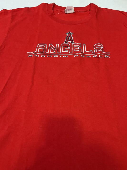 Vintage Anaheim Angels Shirt Mens Embroidered Red Lee Sport MLB Baseball 2002 - thriftgoblin
