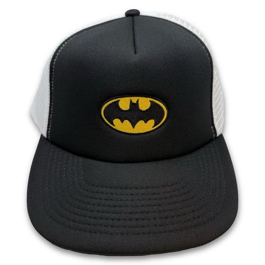 Vintage Batman Trucker BLACK & WHITE MESH SNAPBACK CAP HAT Foam NWT Superhero - thriftgoblin