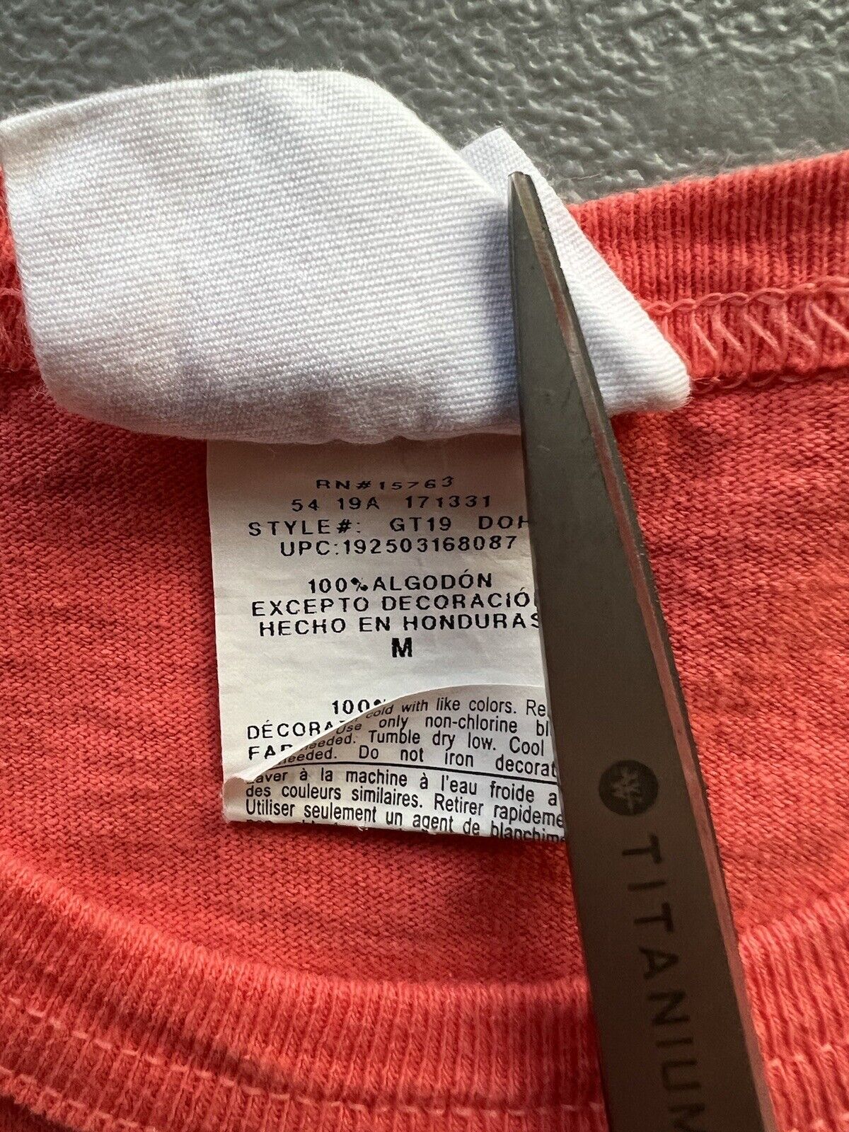 Vintage Champion M Blank T Shirt Blue Bar Mounted Collar Cotton GT19 Orange - thriftgoblin