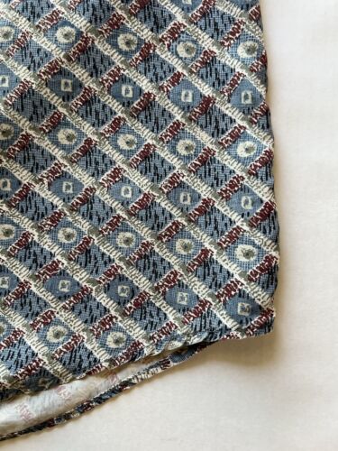 Vintage Chiamare SILK Shirt Mens Medium Blue Diamond Geometric SHORT SLEEVE Thin - thriftgoblin