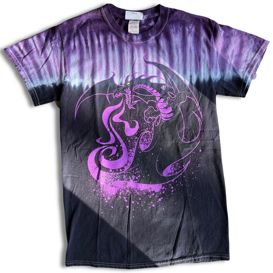 Vintage Disney Maleficent Shirt Mens Small Purple Tie Dye Murphy 2000 Y2K Dragon - thriftgoblin