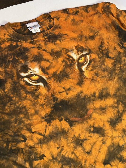 Vintage Disney World Animal Kingdom T Shirt Tie Dye Tiger 90’s Men’s XL Big Cat - thriftgoblin