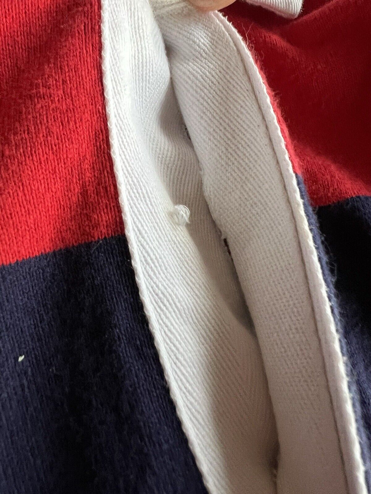 VINTAGE Eddie Bauer Blue Rugby Polo Shirt Long Sleeve Striped Tall Long Sleeve - thriftgoblin