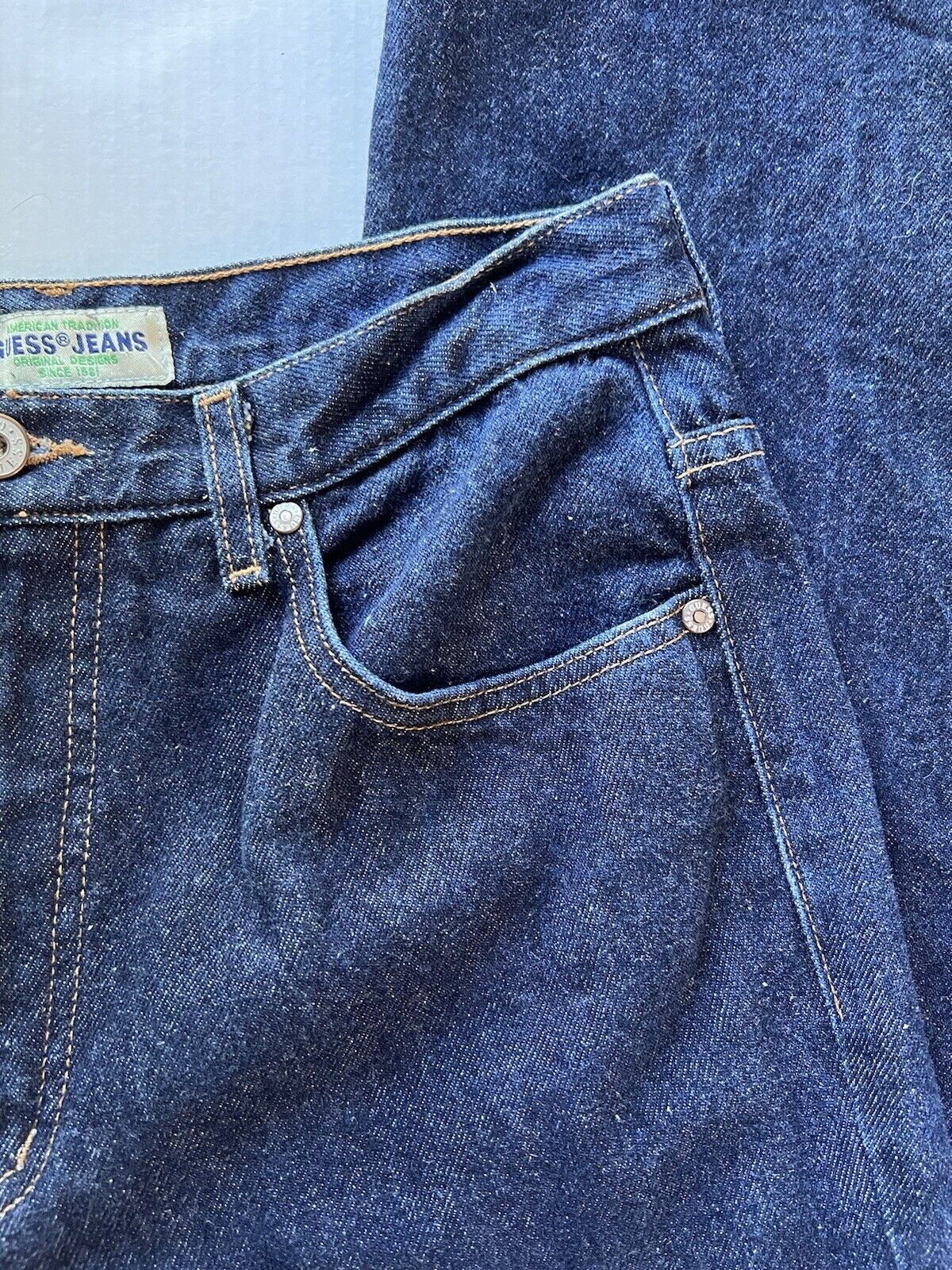 Vintage Guess American Tradition Jeans Mens 31x30 Blue USA Made 10001 - 30 - thriftgoblin