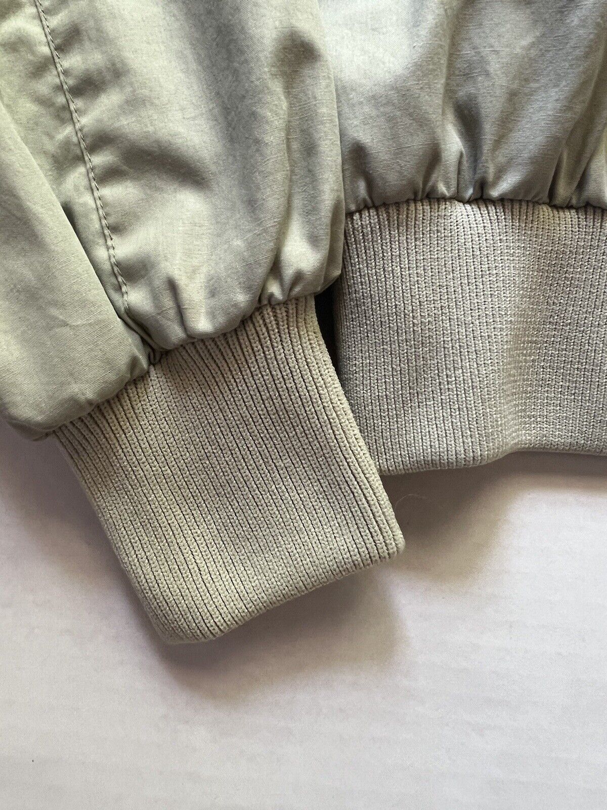 Vintage Members Only Beige Full Zip Polyester Blend Jacket Adult Size XL - thriftgoblin