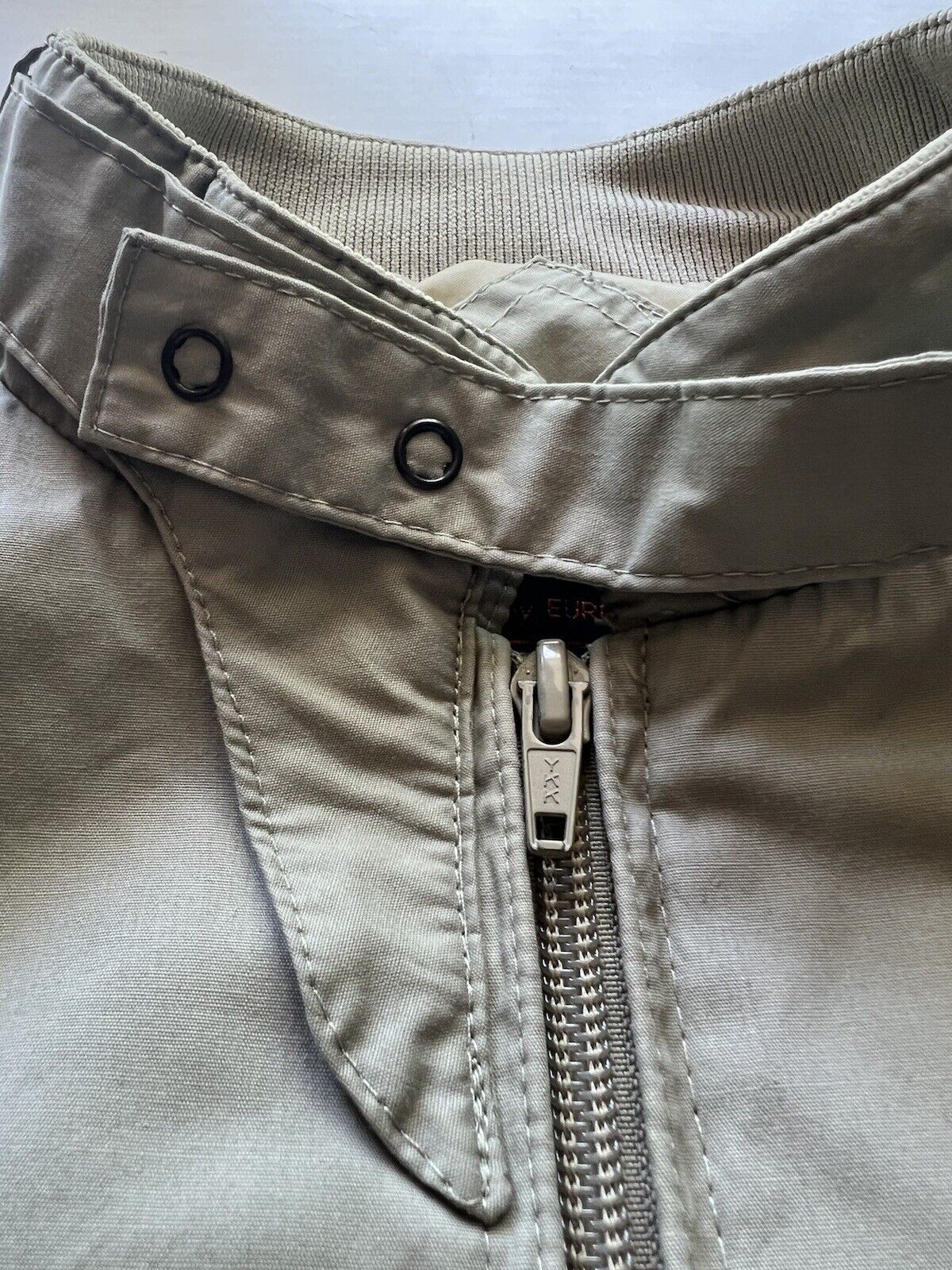 Vintage Members Only Beige Full Zip Polyester Blend Jacket Adult Size XL - thriftgoblin