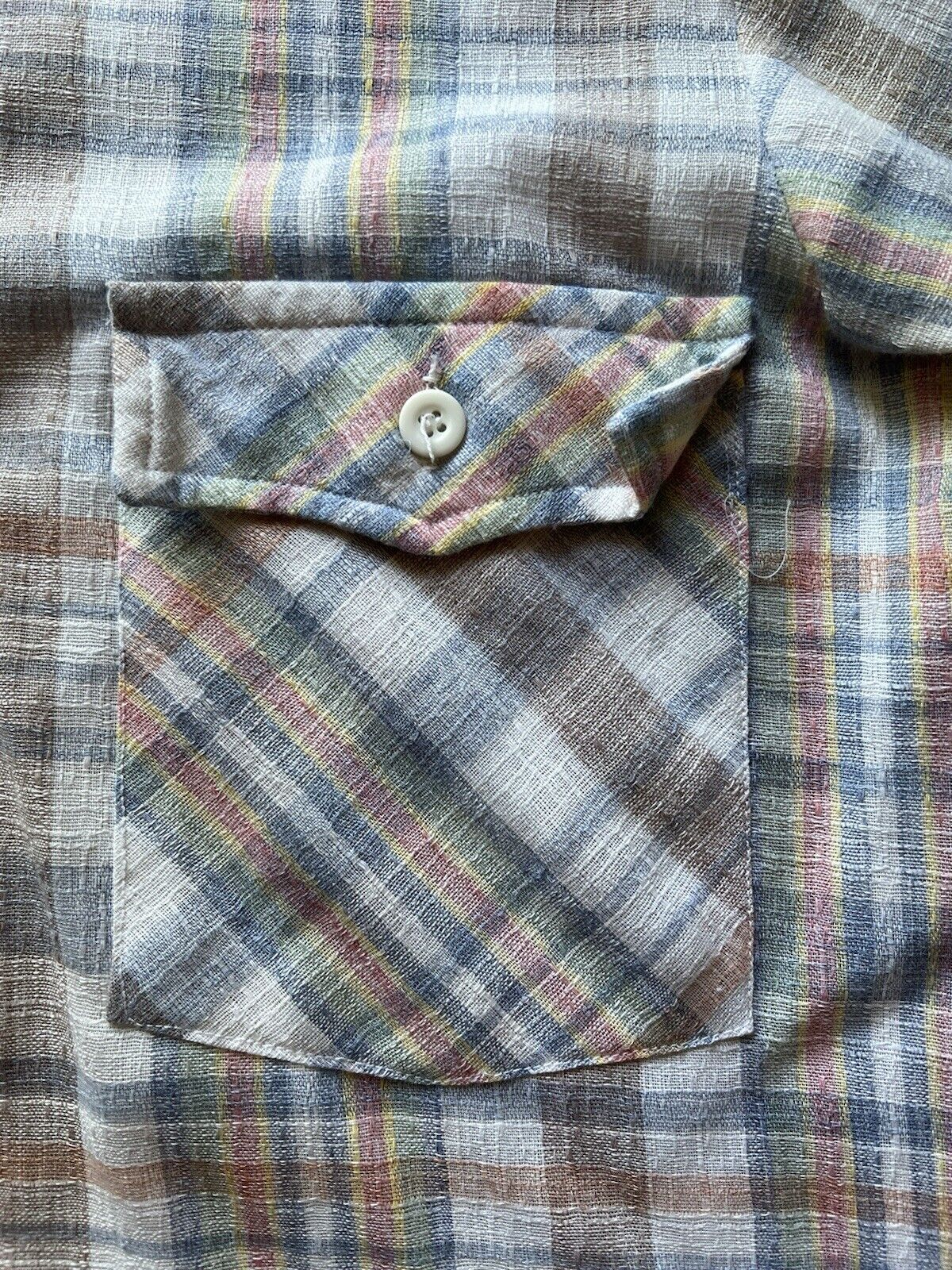 Vintage Meryvn’s Mens Collection Flannel White Thin Polyester Brown Letter 1970 - thriftgoblin